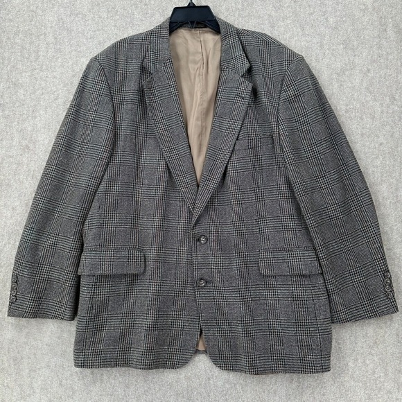 Robert‎ Stock Blazer Jacket Sport Coat Mens 46R Tweed Houndstooth